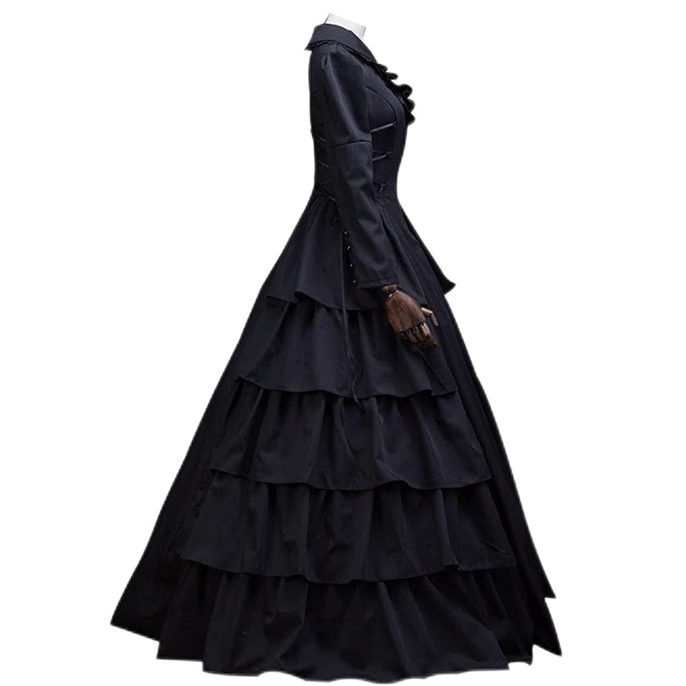 Black Widow Victorian Dress Costume Woodland Gatherer BNPL Afterpay