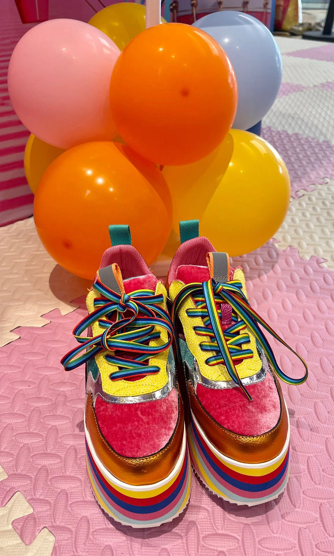 platform sneakers rainbow