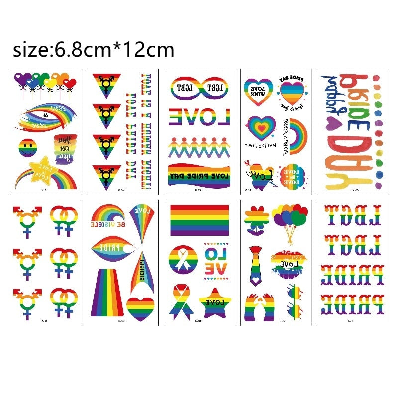 Colorful Rainbow Tattoo Rainbow Stickerss For Gay Pride And Body Art Lovely  And Temporary Cosmetic Rainbow Stickers By Rocooart From Fashion_show2017,  $0.36 | DHgate.Com