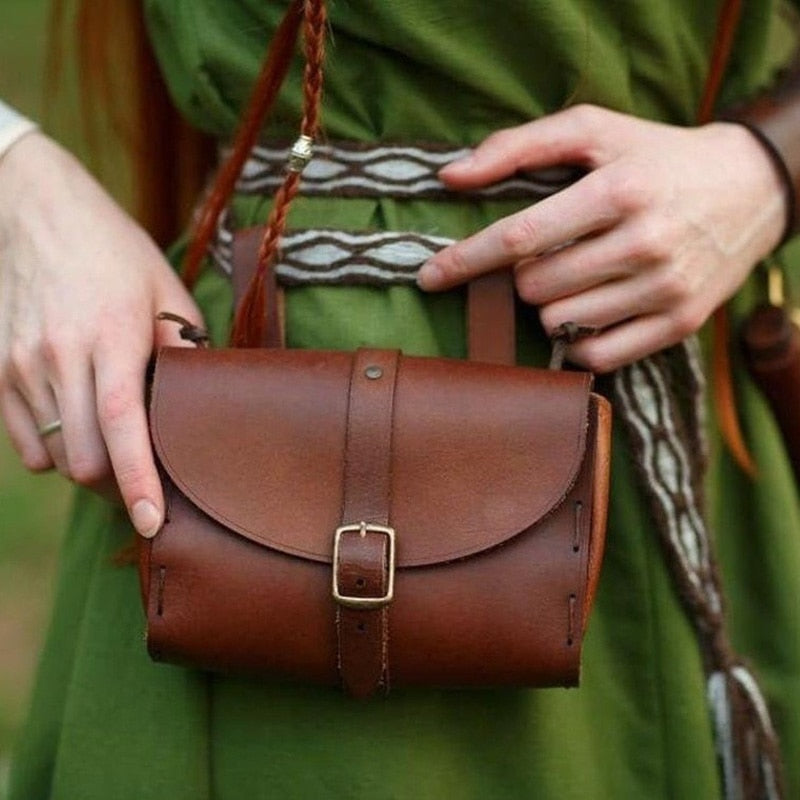 LARP Pouch Medieval Bag, Leather Belt Bag Festival Woodsman