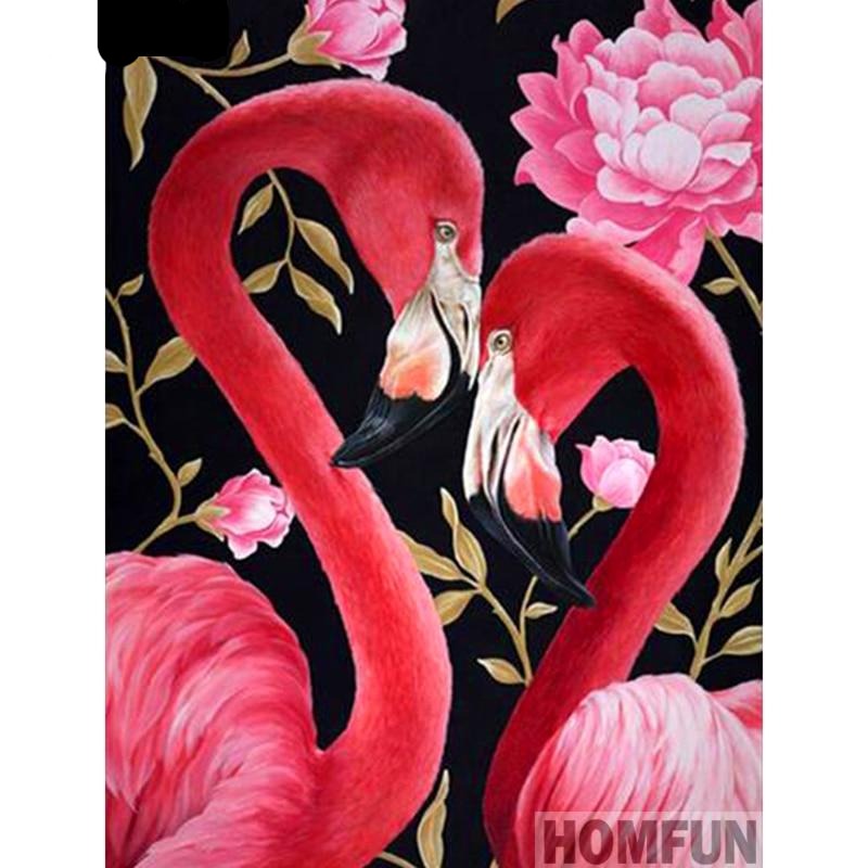 Home Animal Pink Flamingo New Arrival 5d Diamond Painting Cross Ctitch Kit  Wall Sticker Mosaic Diamond Embroidery Painting