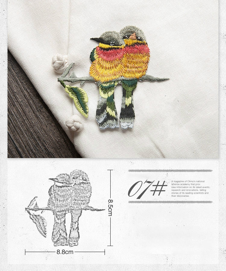 Woodland Birds Iron on Patches Embroidery Appliques DIY Australian SHOP –  Woodland Gatherer