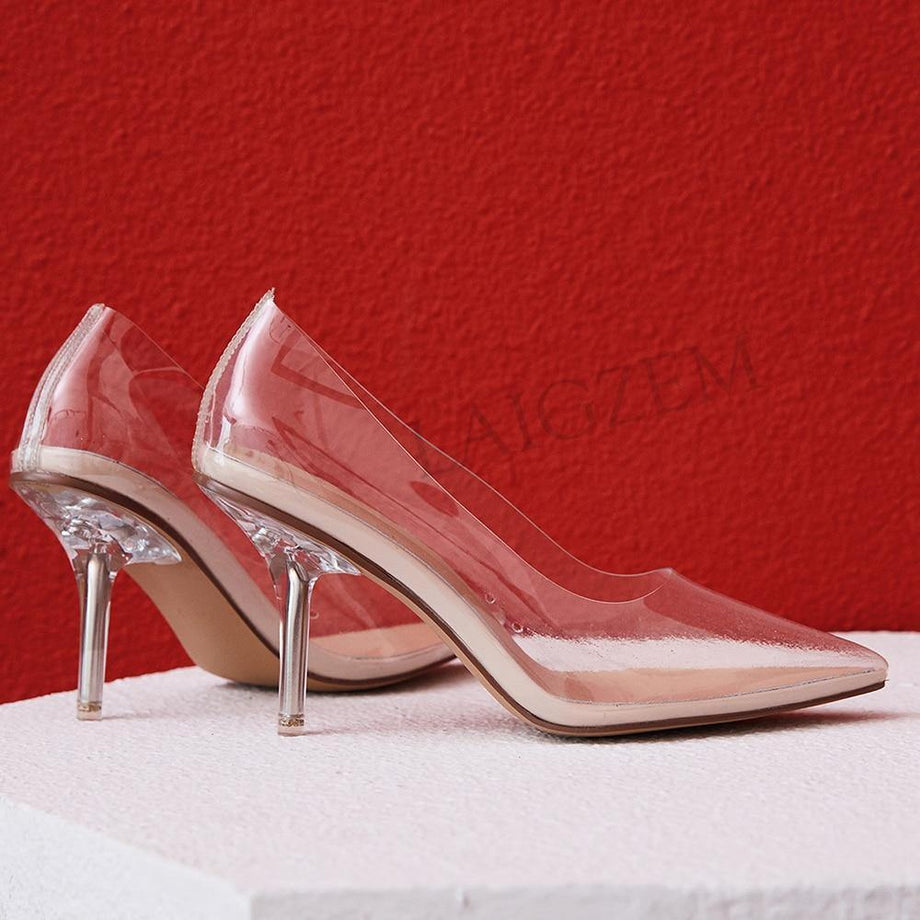 High hot sale heels glass