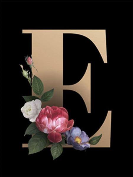 Classic and elegant floral alphabet font letter U