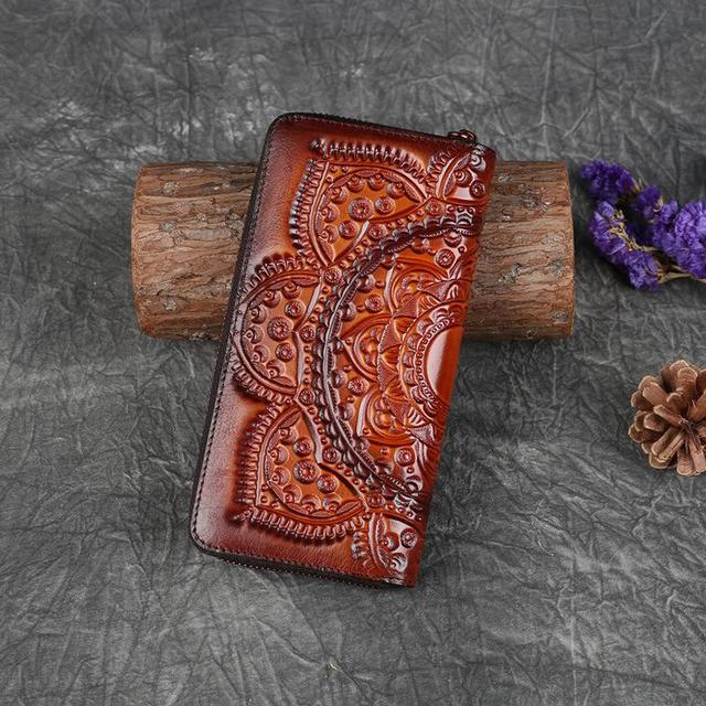 Leather wallet mandala with pyrography  Painted leather purse, Diy leather  wallet, Leather bags handmade