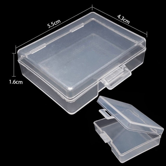 10pc Plastic Clear Bead Containers Storage Box Jars Transparent